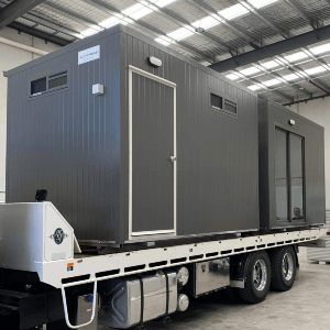 Portable toilet block and living